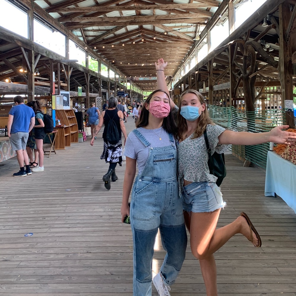 UO - Patchwork denim overalls